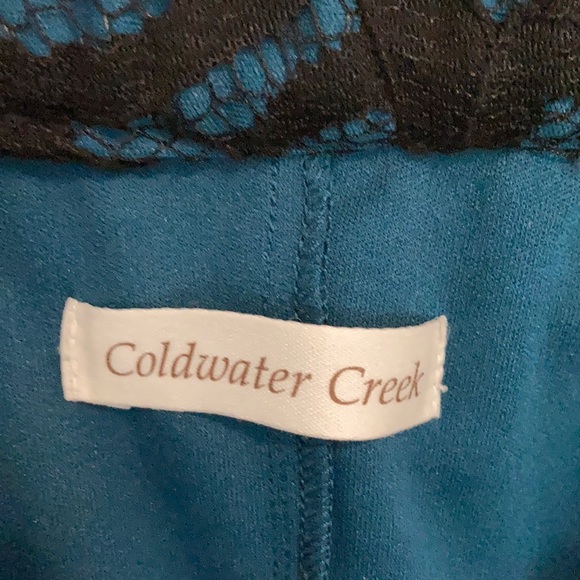 Coldwater creek floral lace skirt lined in teal 12 - Picture 6 of 6